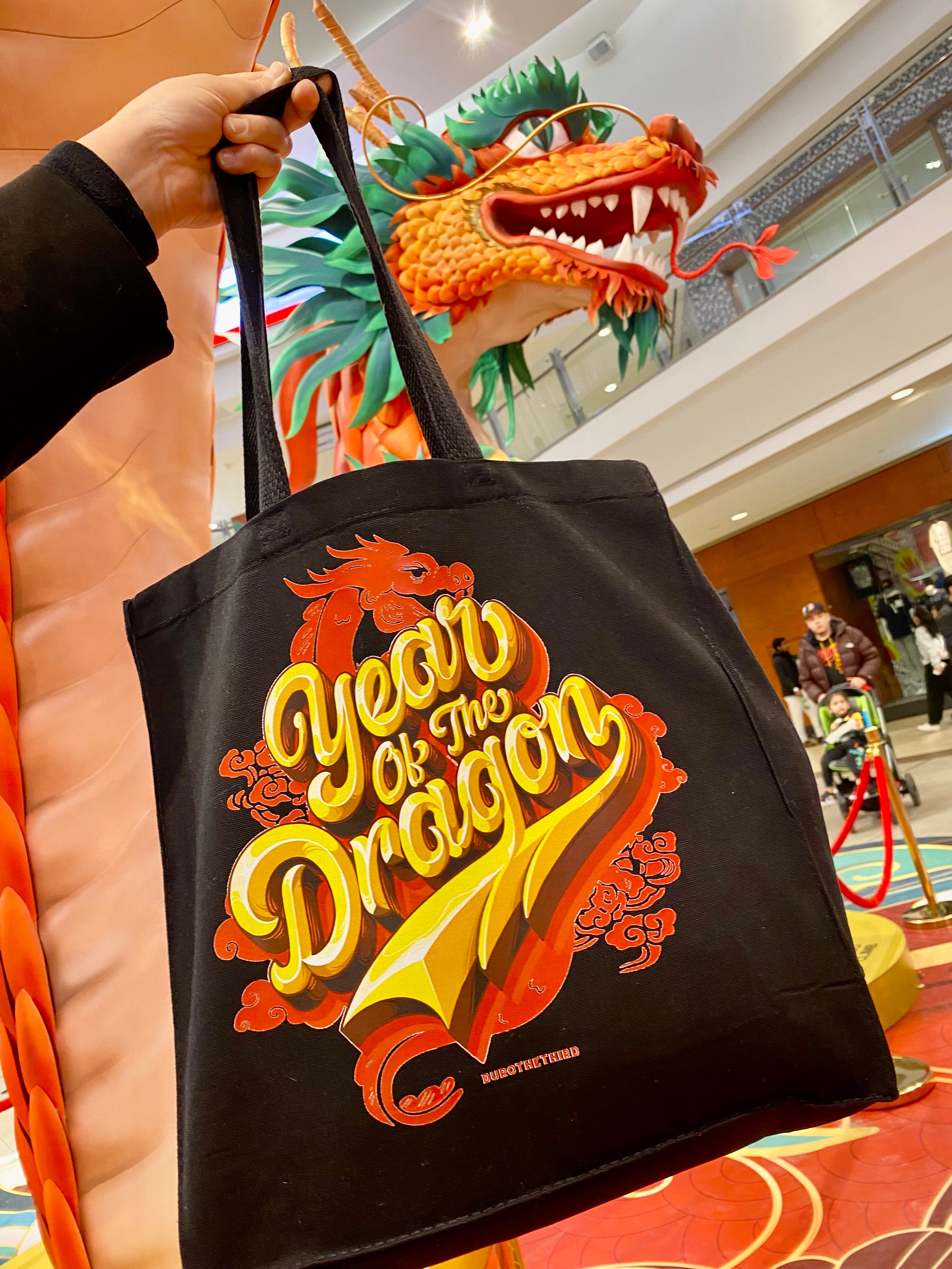 Year of the Dragon Tote Bag White